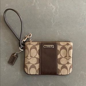Brown Coach wristlet